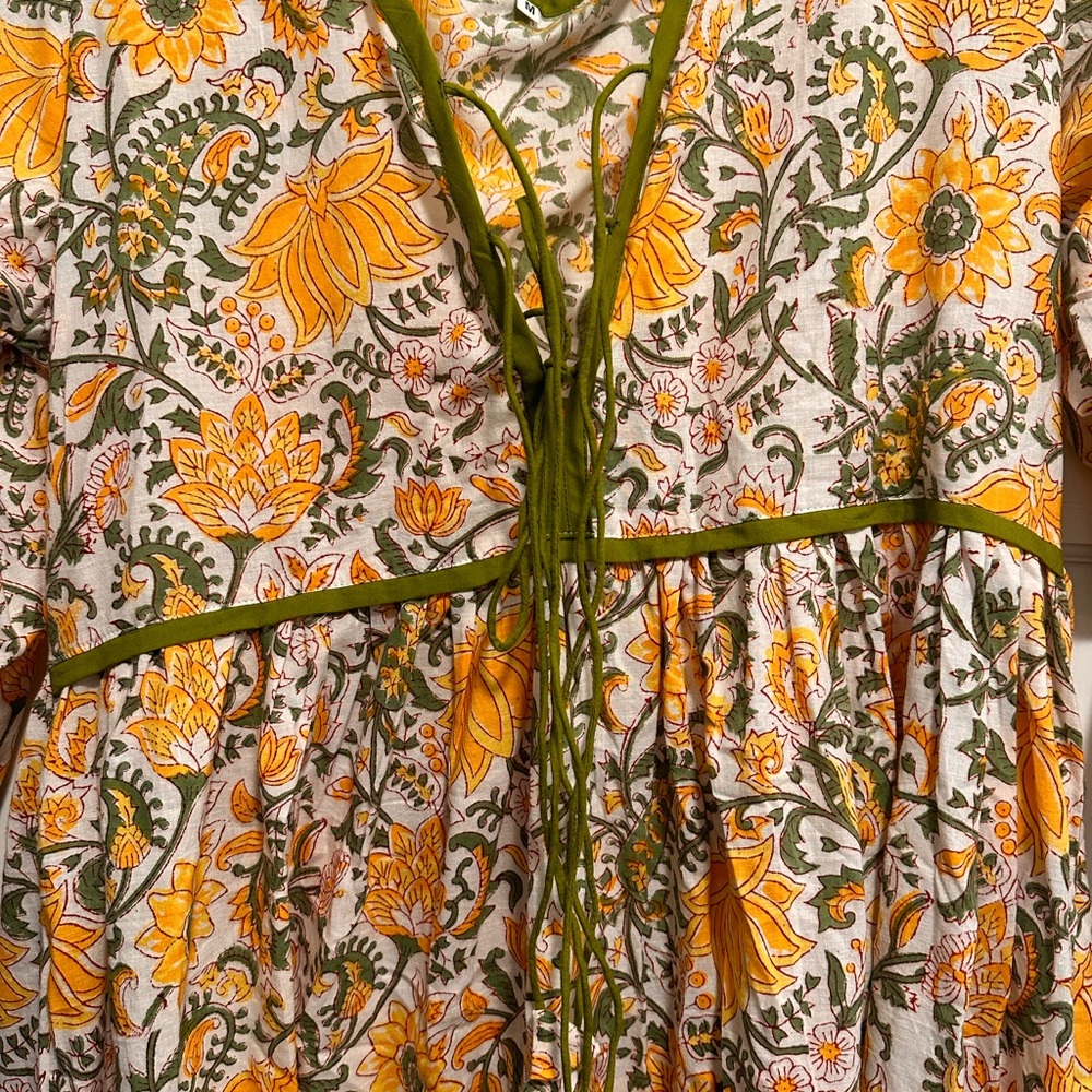 Block Print Maxi Dress